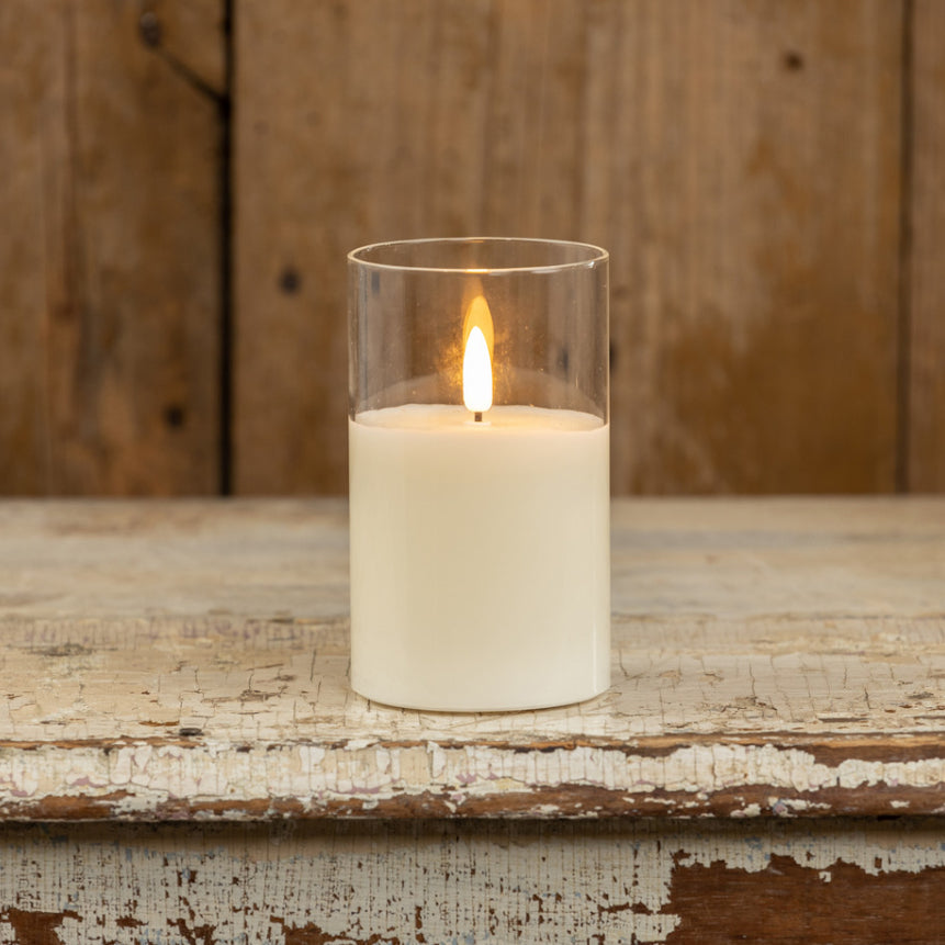 5” Glass 3D Flame Candle