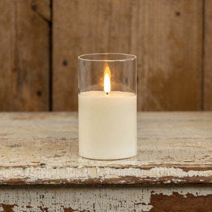 5” Glass 3D Flame Candle