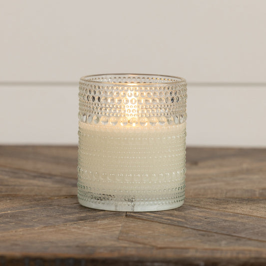 4" Dotted Glass Candle