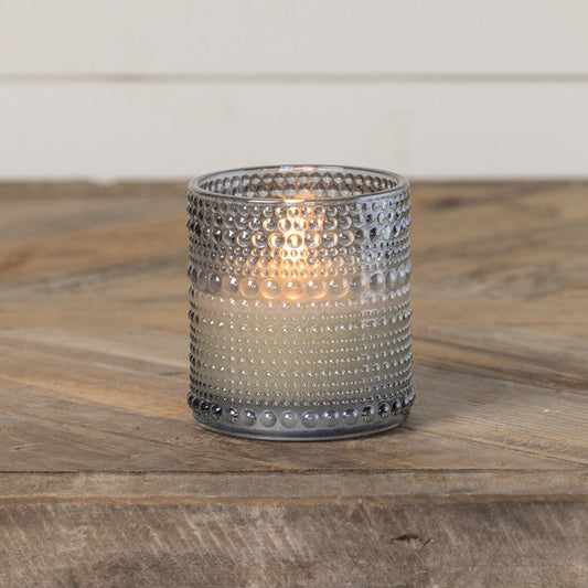 3.25" Grey Dotted Glass Candle